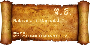Makranczi Barnabás névjegykártya